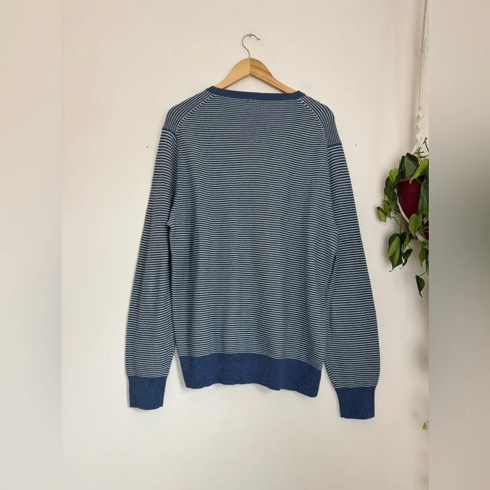 J.Crew Cotton Crewneck Sweater In Striped Garter Stitch